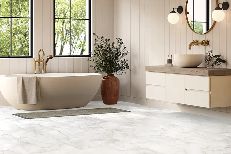 LVT in modern bathroom